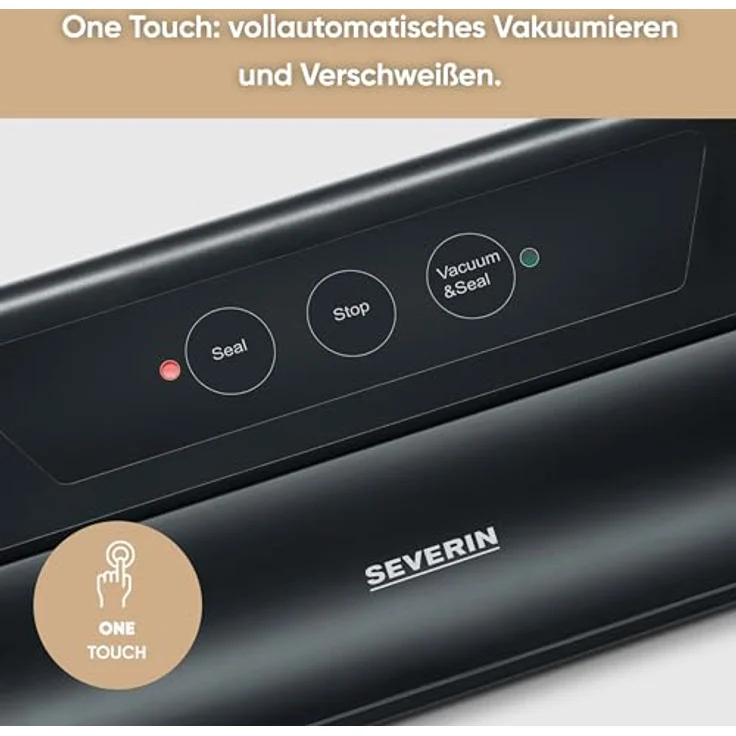 SEVERIN FS 3610 Vakuumiergerät mit intergriertem Cutter (Inkl.10 Vakuumbeutel (28x35 cm) Schweißnaht B: 28 cm, Integriertes Kabelfach) schwarz – Bild 6