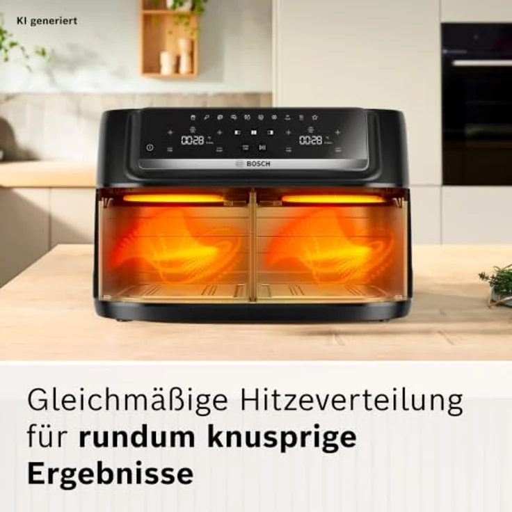 Bosch Heißluftfritteuse Serie 4, Doppelkammer, 9L (2 * 4,5L), Airfryer Dual mit 6 Programmen, PFAS-frei – Bild 7