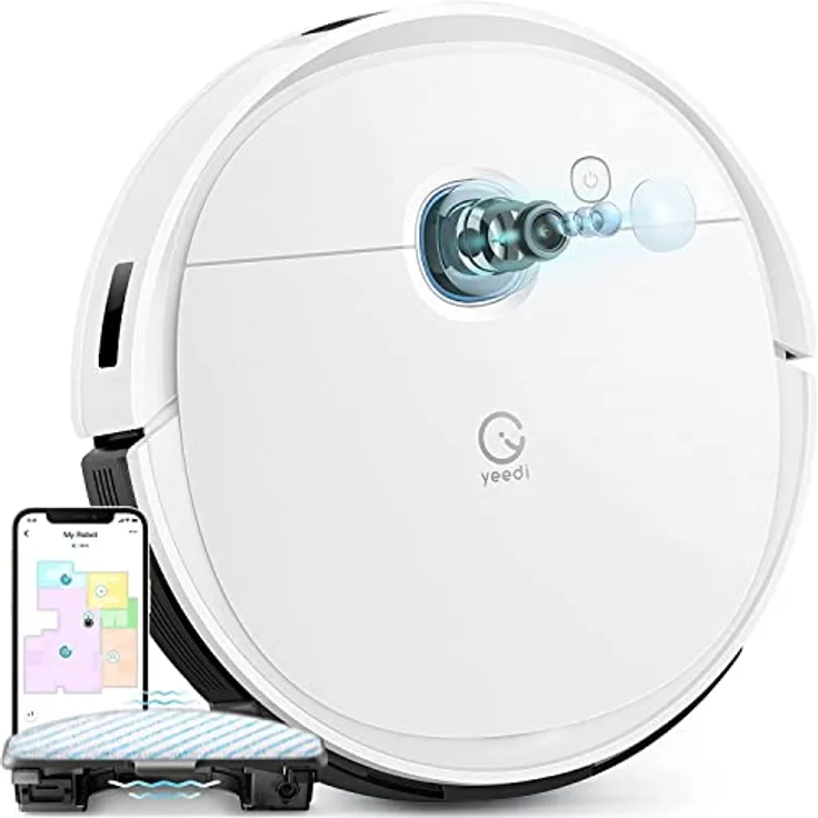 yeedi vac 2 pro Saugroboter mit Wischfunktion, Oszillation-Wischfunktion, 3D-Hindernisvermeiden, 3000 Pa Saugstärke, 240min Laufzeit, Benutzerdefinierte Reinigung, kompatibel mit Absaugstation (exkl.)