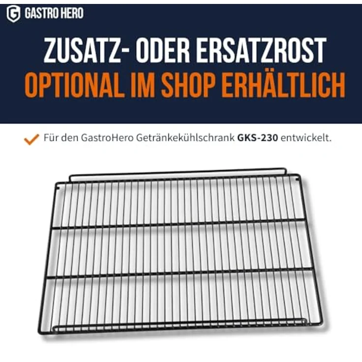 GastroHero Getränkekühlschrank GKS-230 I 230 L Flaschenkühlschrank mit Glastür, LED-Beleuchtung & abschließbar, Temperatur von 0 bis +8 °C – Bild 3