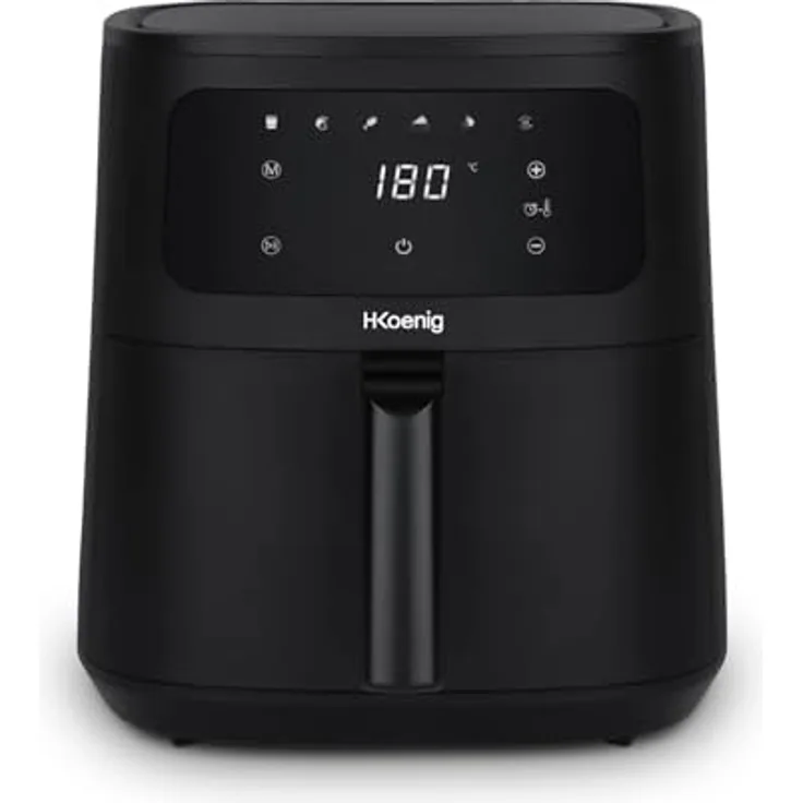 H.Koenig Heißluftfritteuse FRY840, 4L, 80-200°C, 5 Kochmodi, Touchscreen-Display