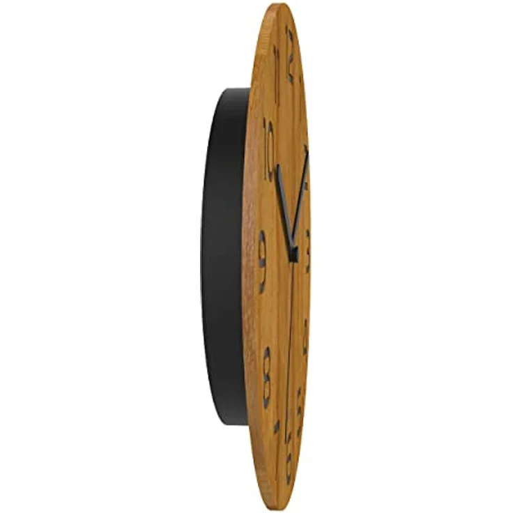 Unilux Moderne Wanduhr BALI PALMA, Ziffernblatt aus Bambus 30 cm, Ohne Ticken – Bild 2