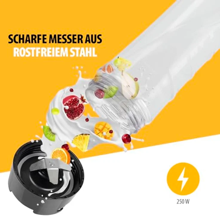 Tristar Smoothie Maker - Mixer für unterwegs mit Glasbecher 500ml und Edelstahlklingen - BL-44485 – Bild 5