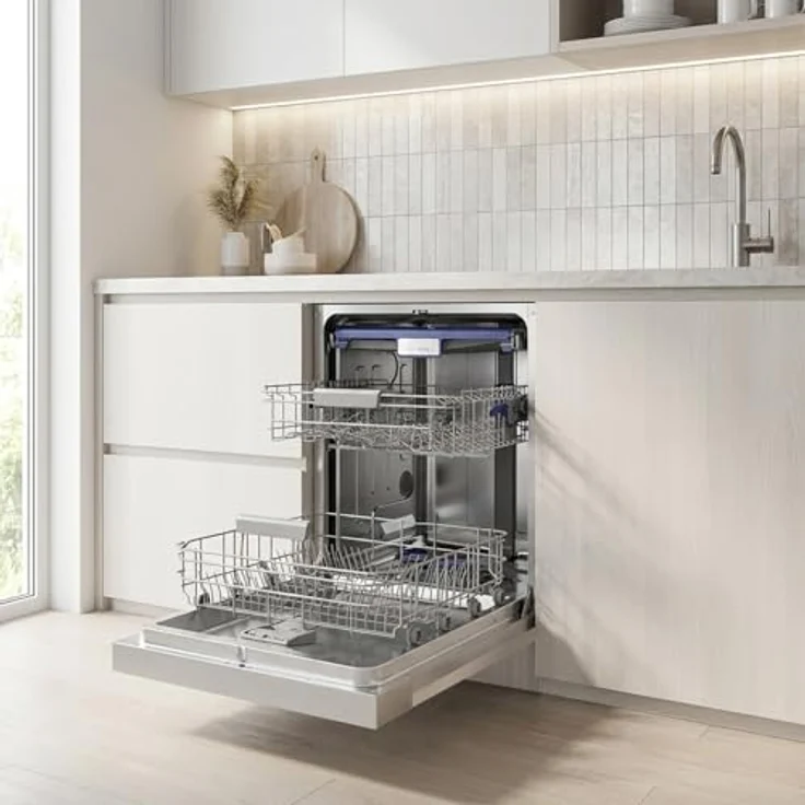 KKT KOLBE DW60TI, 60 cm teilintegrierbarer Geschirrspüler mit Besteckschublade, LED-Beleuchtung, automatischer Türöffnung, 7 Programmen für 14 Maßgedecke, Edelstahl – Bild 2