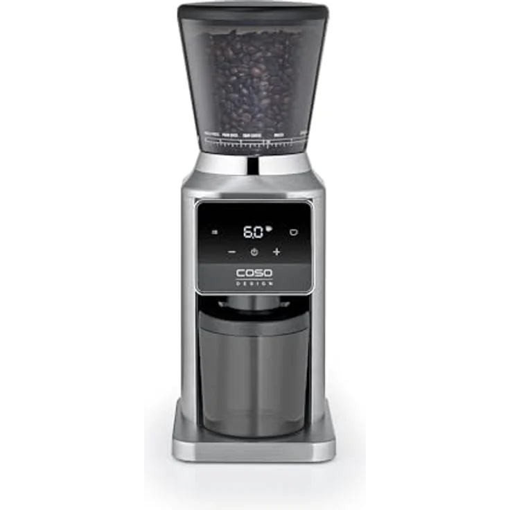 Caso BaristaChef Inox Pro, elektrische Kaffeemühle mit Zero Retention Technologie, Edelstahlgehäuse, 34 Mahlgradstufen und Siebträgerhalterungen 51 & 58 mm – Bild 4