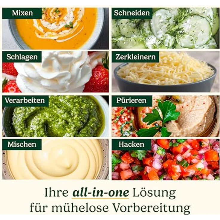 Cuisinart Power Blend Stabmixer, 400 Watt, BPA-frei, inkl. 700 ml Behälter und 950 ml Küchenmaschinen-Aufsatz, kratzfest – Bild 3