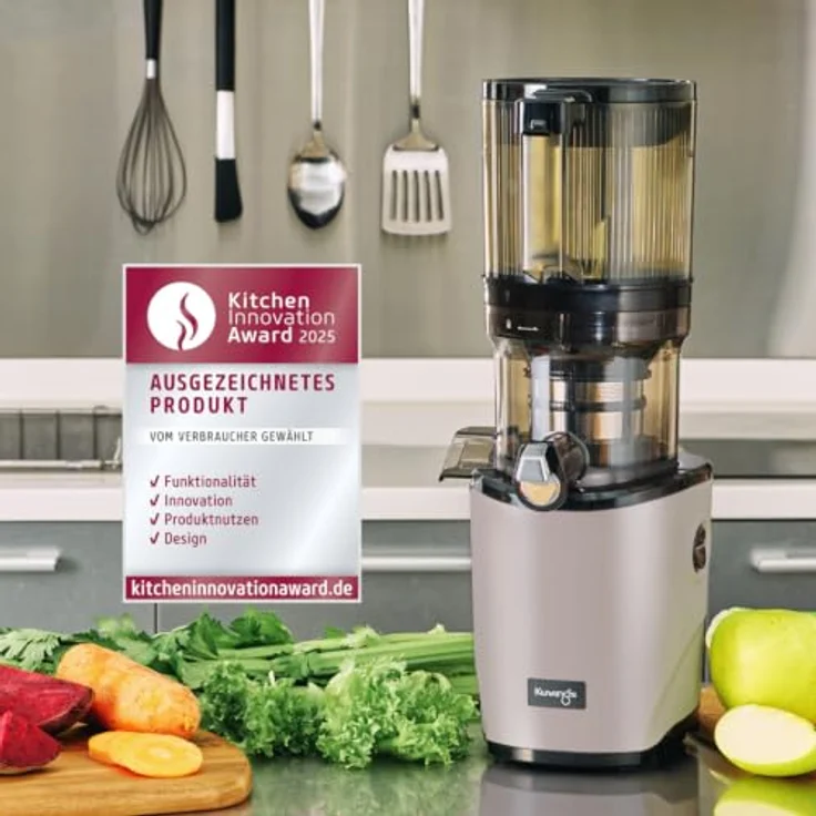 Kuvings AUTO9 HANDS-FREE SLOW JUICER (KHS-975SE), 200 W, 2 L Auto-Hopper, BPA-frei, mit E-Rezeptbuch – Bild 8