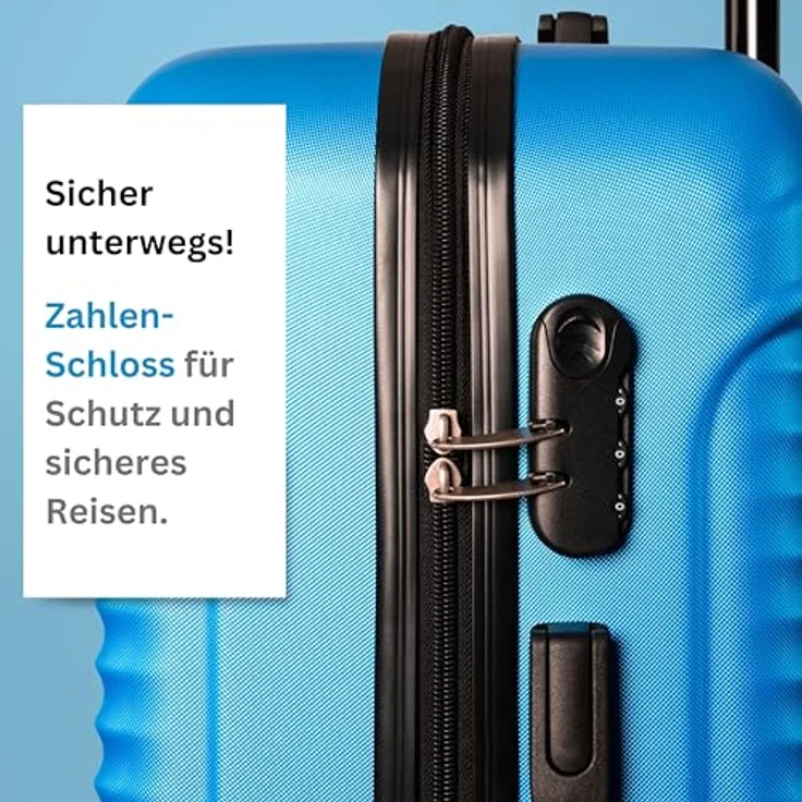 NOWI Las Palmas Koffer L – 59L Ultraleichter Hartschalenkoffer, 8 Rollen 360° drehbar, wasserabweisend, blau – Bild 5