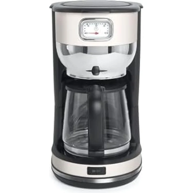 MUSE Kaffeeautomat MS-220 SC | mit Glaskanne, analoge Anzeige für Warmhaltung, 10 Tassen Fassungsvermögen, Edelstahl, beige – Bild 1