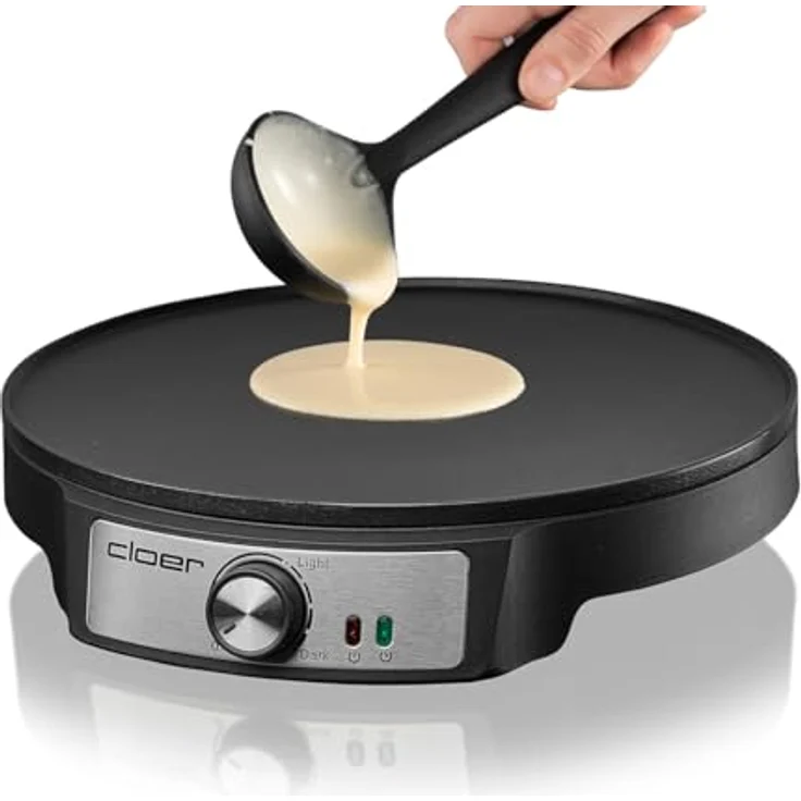 Cloer Crêpesmaker 6620 - Crepesmaker mit antihaftbeschichteter Platte - 1200 W - schwarz – Bild 3
