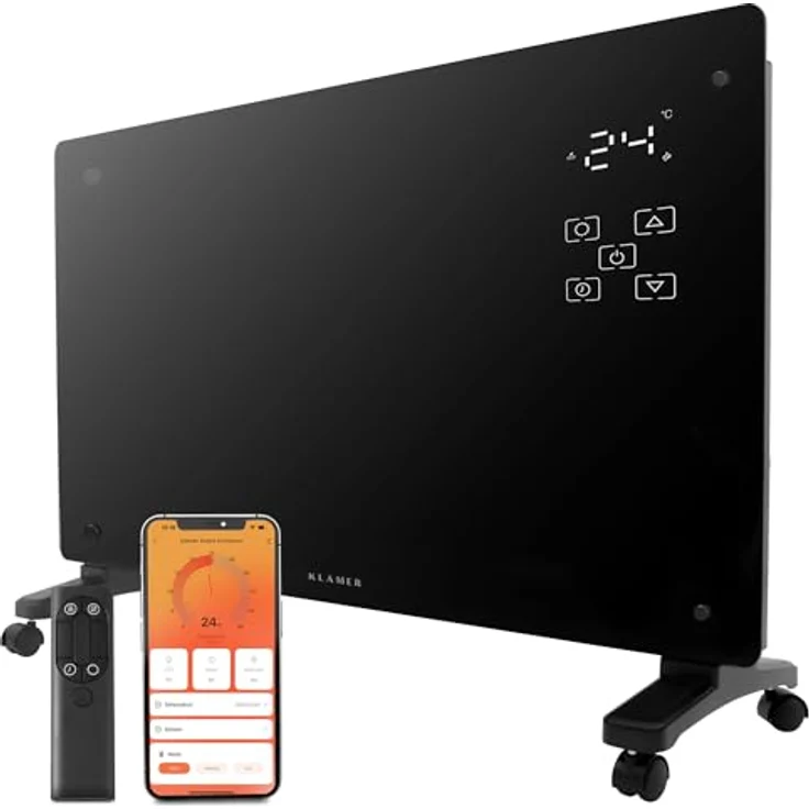 KLAMER Konvektor Pro 2500 W, Smart WLAN Heizgerät mit App- & Timersteuerung, Frostschutzmodus, LED-Display, Überhitzungsschutz, Wand- oder Standmontage für Wohn- & Schlafräume – Bild 1