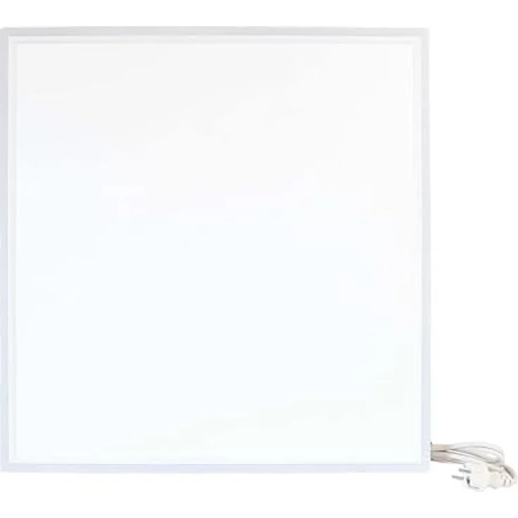 Wiltec Infrarot Deckenheizung 370 W, Infrarotheizung Deckenmontage mit LED-Beleuchtung, 65,5 x 63 x 3,5 cm, Thermostat, in Silber – Bild 3
