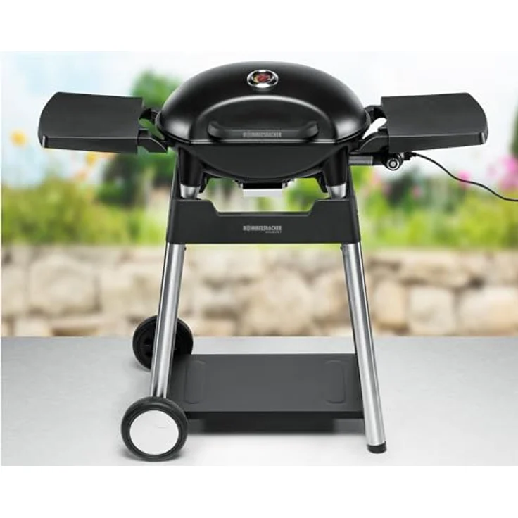 Rommelsbacher Tischgrill BBQ 4100/S, Set mit elektrischem Barbecue Grill und mobilem Grillwagen, silber – Bild 8