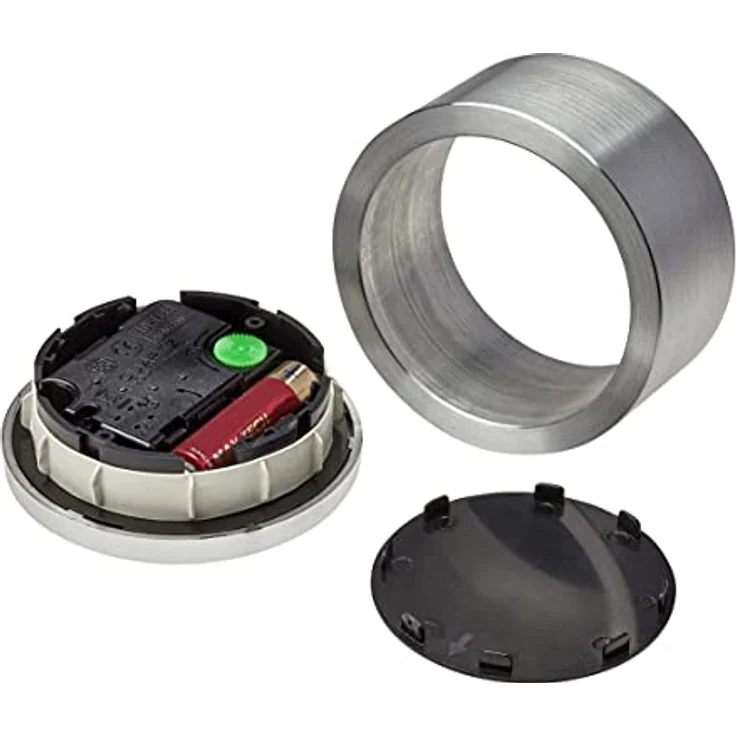 TFA Dostmann CAMINO Tischuhr, elegante Kaminuhr mit Aluminiumrahmen, silber – Bild 2