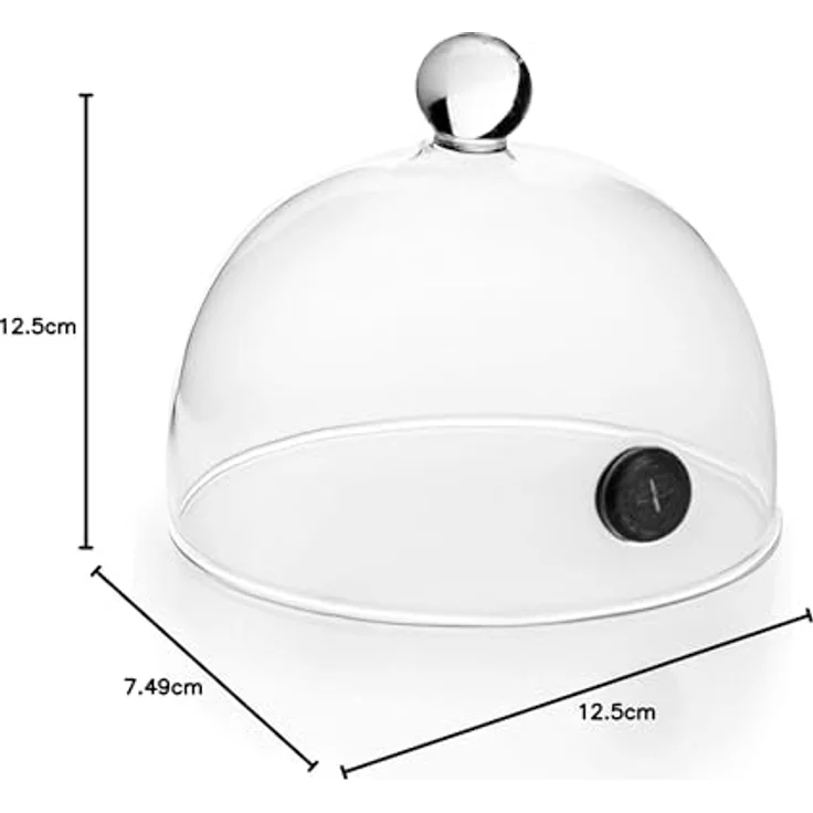 Lacor 61813 Magic Glocke zum Schutz von Lebensmitteln, Borosilikatglas, Ø 12,5 x 7,5 cm, mikrowellen- und backofenfest – Bild 4