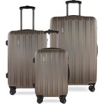 bugatti Lima 3er-Hartschalen Kofferset (S,M,L) 4 Rollen mit TSA-Zahlenschloss, Bronze - Robustes Koffer-Set mit 360° drehbaren Leichtlauf-Doppelrollen