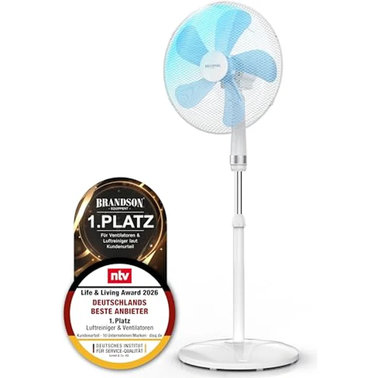 Brandson Standventilator 50 W - Standlüfter 40 cm - Ventilator höhenverstellbarNeigungswinkel 30° – Bild 2