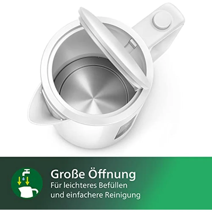 Philips HD9318-00 Wasserkocher Serie 3000, 1,7l, Federdeckel, LED-Anzeige, weiß – Bild 5