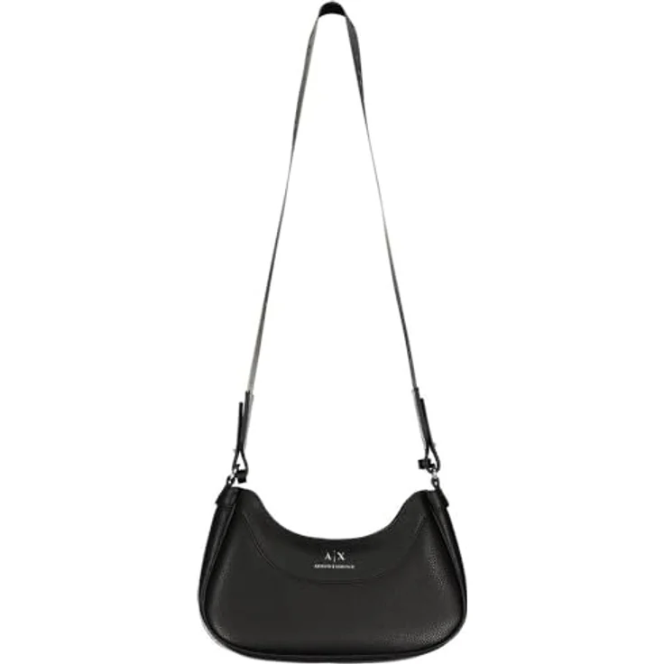 Armani Exchange Wave Hobo S, Umhängetasche aus robustem Polyurethan, Schwarz mit geräumigen Innenfächern und verstellbarem Trageriemen – Bild 1