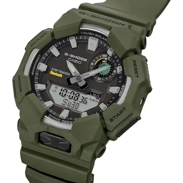 Casio G-Shock GA-B010-3AER, Multifunktionsuhr für Herren, militärgrün, Bluetooth, Step Tracker, Tough Solar, Shock Resist, analog-digitales Display