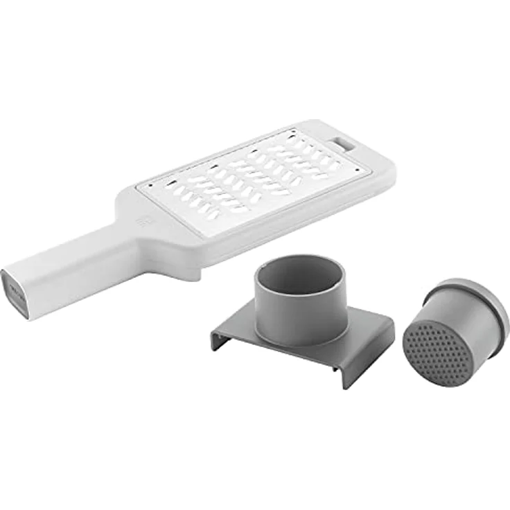 ZWILLING Z-Cut Multi-Reibe, Multifunktional, Edelstahl, 4 austauschbare Klingeneinsätze, Zwei-Wege-Reibtechnologie, Integrierte Auffangschale, Grau – Bild 3