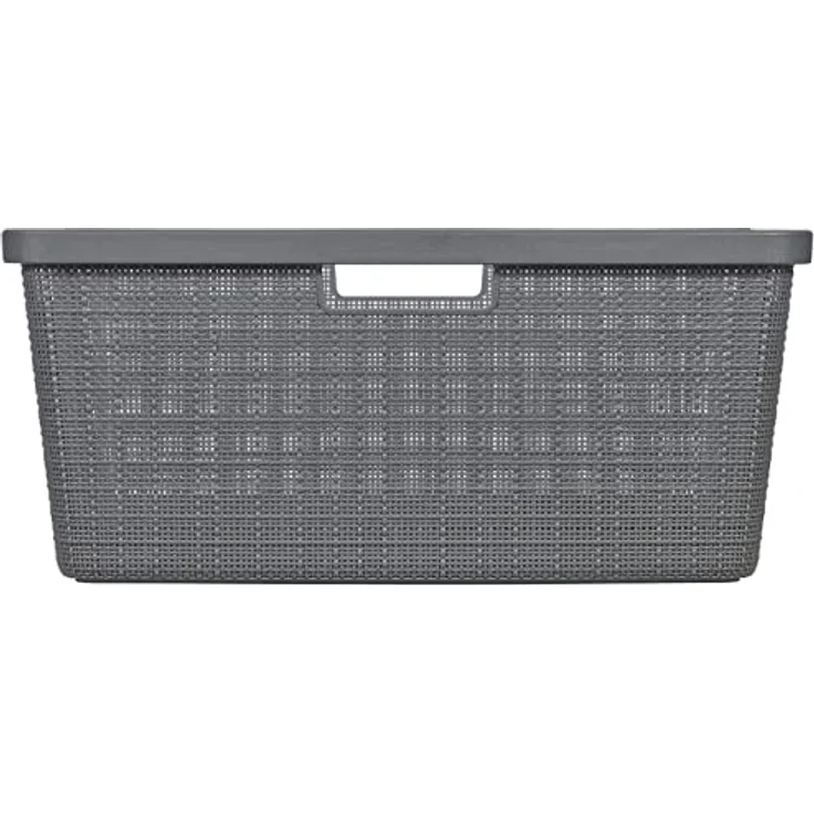 Curver Wäschekorb Jute 46 l, Grau, 70% recycelbar, mit 4 Griffen für einfachen Transport – Bild 5