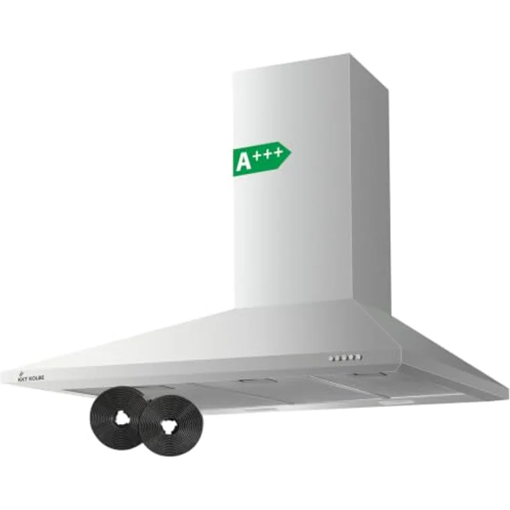 KKT KOLBE Dunstabzugshaube Wandhaube KAIRO9005ED, 90 cm Edelstahl, Umluft/Abluft, 3 Leistungsstufen, LED-Beleuchtung, Druckknopf-Bedienung, inkl. Kohlefilter – Bild 1