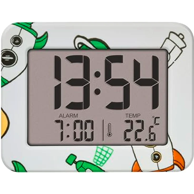 TFA Dostmann Kinder Wecker digital Rocket, 60.2044.42, Weckalarm mit Temperatursensor, für Kinderzimmer, Quarzuhr, laut, klein – Bild 2