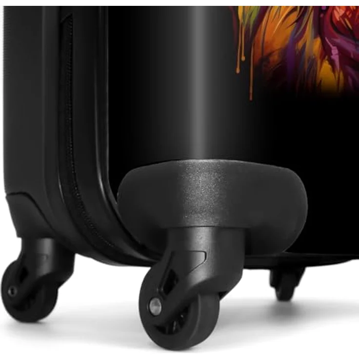 NoBoringSuitcases.com© Hartschalen-Trolley Bunter Löwe im Graffiti-Stil 55x35x20cm, 4 Rollen, Reisetasche mit Rollen Handgepäck Flugzeug, 36 Liter, Leichtgewicht 2,6kg. – Bild 6