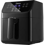 Midea MF-CN55A2 Heißluftfritteuse 5,5 L XXL Friteuse airfryer,Digitalem Display, 8 verschiedene Programmen, freie Temperaturwahl von 30 bis 200℃, 1700W, Schwarz