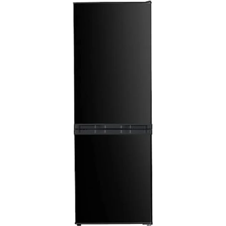 PKM Kühlgefrierkombination KG230KHEB schwarz 173L Kühlschrank LED mit optischem Warnsignal und Griffloses Design – Bild 1