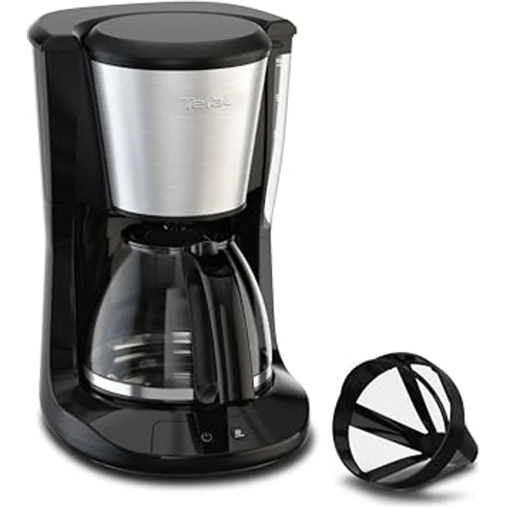 Tefal Subito RVS CM5S1D, Filterkaffeemaschine mit 1.25L Wassertank für bis zu 15 Tassen, Schwarz – Bild 1