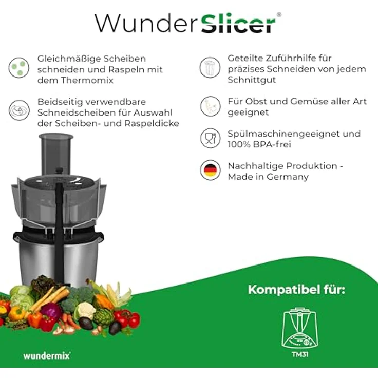 Wundermix WunderSlicer, Gemüseschneider für Thermomix TM6, TM5, TM31 – Bild 3