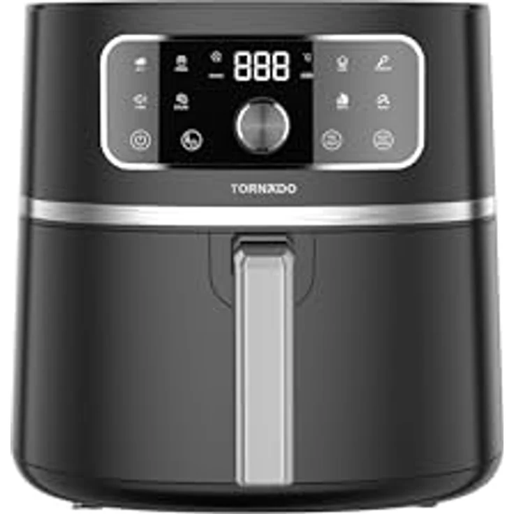 Tornado TAFT-0005-GS, Heißluftfritteuse mit 5,7 Liter Korb, 1750 W, 8 Automatikprogrammen und Touch-Bedienfeld – Bild 1