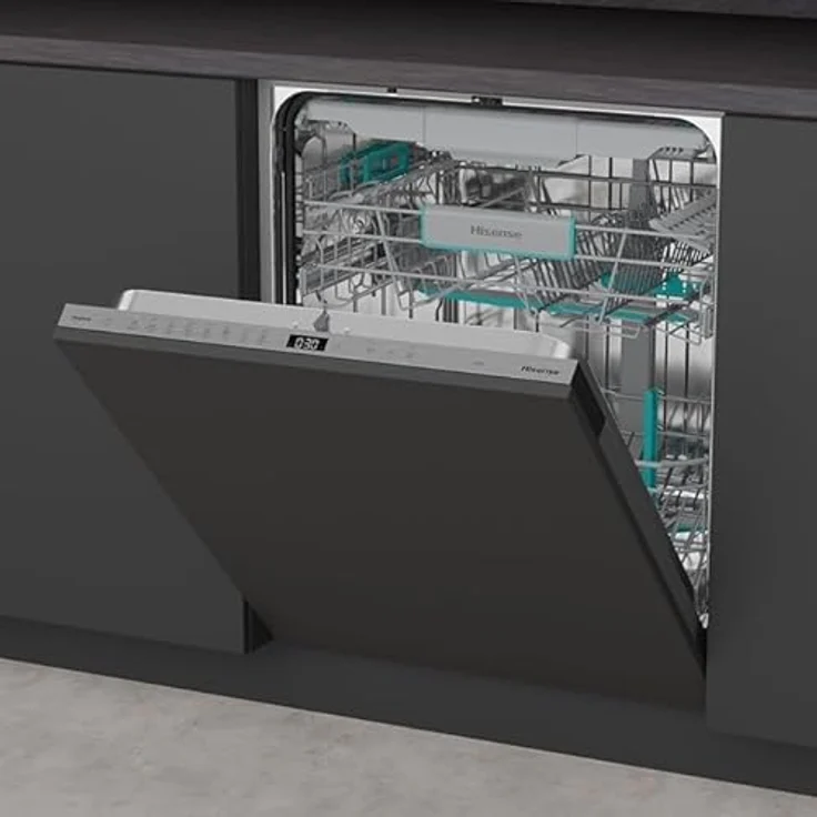 Hisense Hi6 Vollintegrierbarer Geschirrspüler, 60 cm, für 16 Maßgedecke, A-10% Energieeffizienz, Auto Dry, Edelstahl – Bild 3