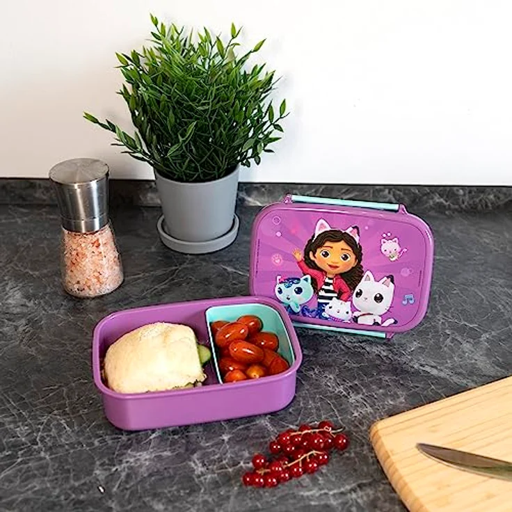 Scooli Brotdose für Kinder mit herausnehmbaren Einsatz - Gabby's Dollhouse - Kindergarten Brotdose - Sandwichbox Schule - Brotzeitdose aus Kunststoff BPA frei - Sandwichbox - Lunchbox - Vesperbox – Bild 4