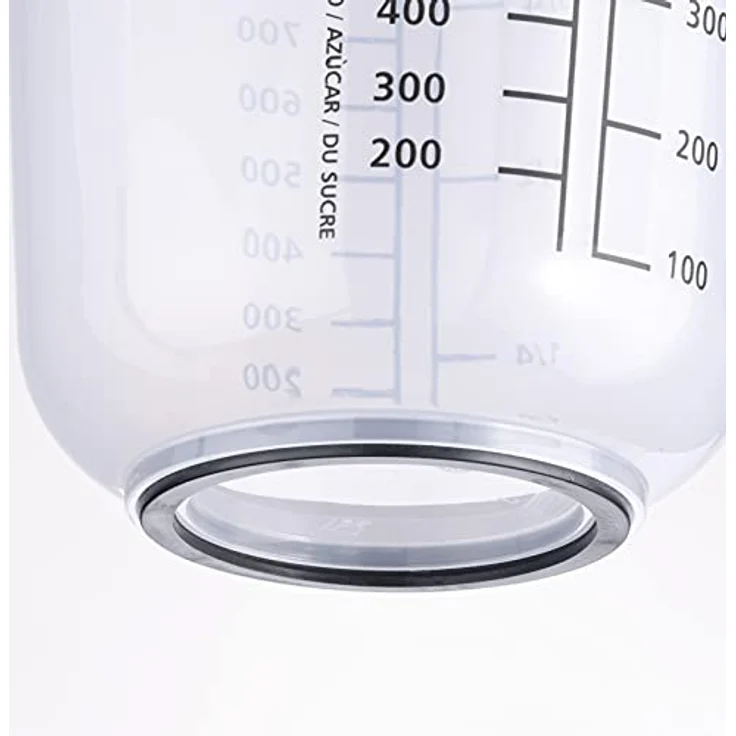 APS Rührbecher mit Deckel - Messbecher mit Maßskalen für Flüssigkeiten (l/ml), Zucker (g) und Mehl (g) / Volumen 1 Liter/Ø 12,5 cm/Höhe 16 cm/spülmaschinengeeignet – Bild 4