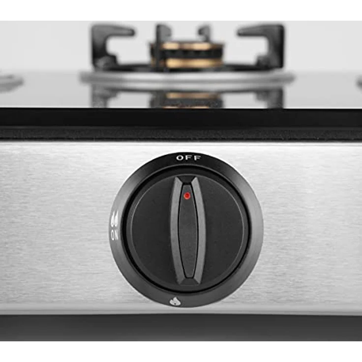 Orbegozo FO 3520 - Gaskocher, zwei Brenner mit Dreifach-Krone, Butan oder Propan, Piezo-Zündung, Oberfläche aus gehärtetem Glas, Edelstahlgehäuse – Bild 3