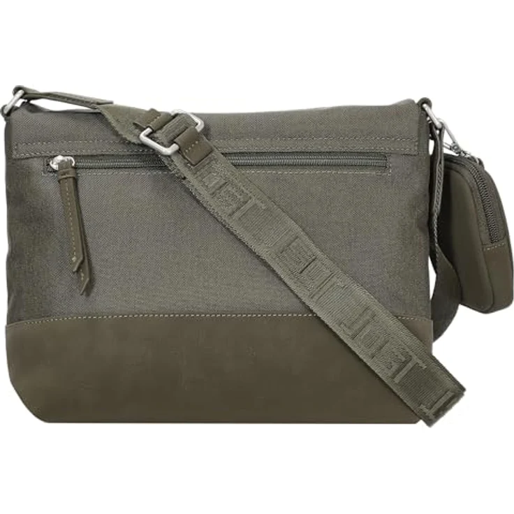 Jost Bodybag Andoya, Umhängetasche aus wasserabweisendem Polyester und Kunstleder, grau, 29 x 13 x 21 cm – Bild 4