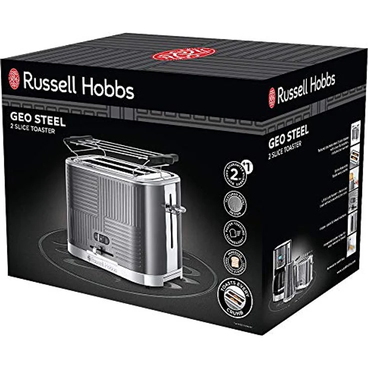 Russell Hobbs 25250-56 Geo Steel Toaster Edelstahl - schwarz – Bild 2