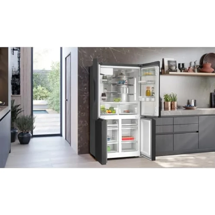 Siemens KF96DAXEA, Side-by-Side Kühl-Gefrierkombination, French-Door, 183 x 90.5 cm, BlackSteel, hyperFresh XXL <0°C>, noFrost, Eiswürfel und filtriertes Wasser auf Knopfdruck – Bild 5
