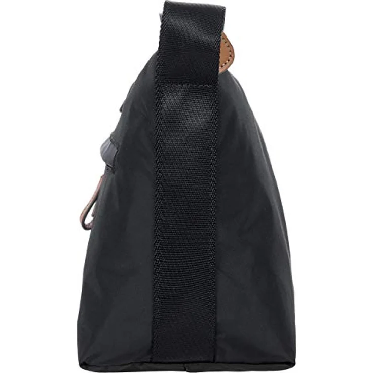 Bric's X-BAG & X-Travel Umhängetasche, Nylon mit Lederdetails, schwarz, verstellbarer Schultergurt, Reißverschlusstaschen – Bild 4