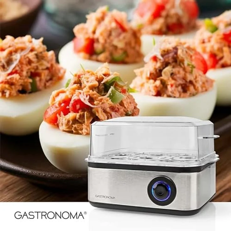 GASTRONOMA Eierkocher 18270102, Edelstahl, 500 W, für bis zu 8 Eier und 4 pochierte Eier, mit Auto-Stopp-Funktion – Bild 2