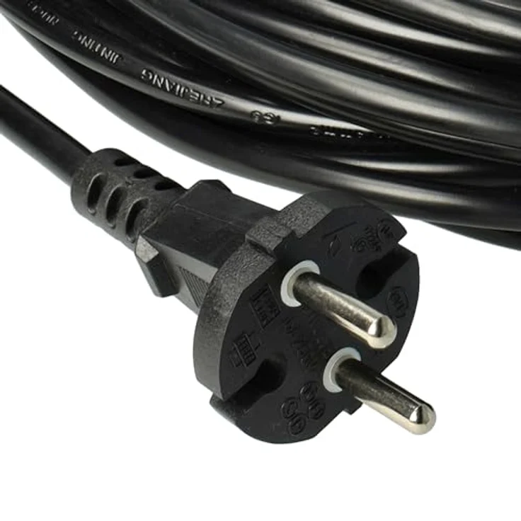 vhbw Stromkabel kompatibel mit Sebo 350 Evolution, 370 Evolution, 300 Evolution Staubsauger - 15 m Kabel, Anschlusskabel - Flexibles schwarz- FarbechieSchließe.inWeitere.unklare.informationen.ein. – Bild 5