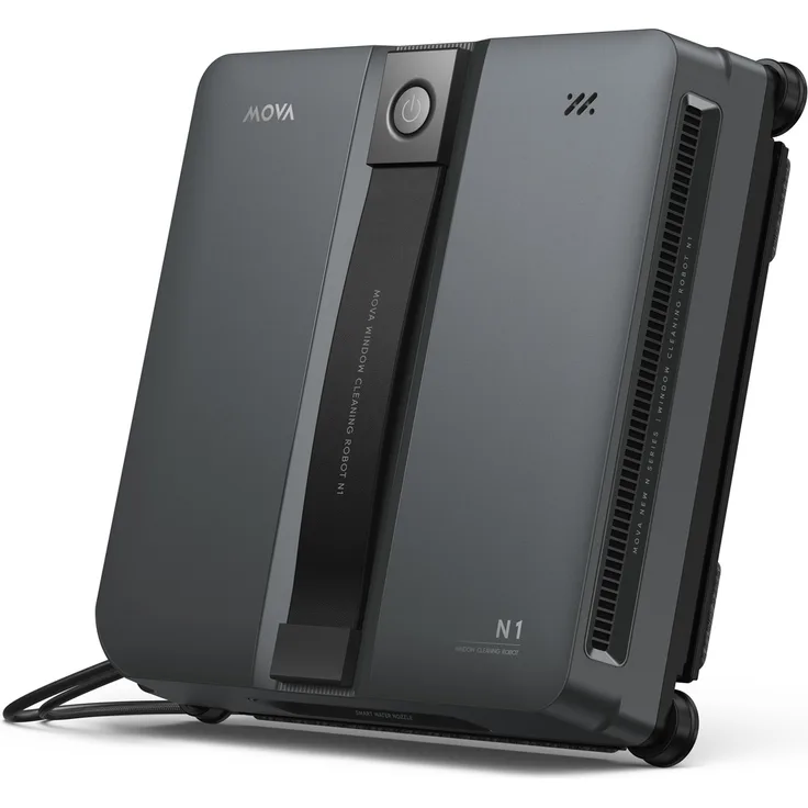 Mova N1 Fensterputzroboter, 600 mAh Akku, 8.000 Pa Saugleistung, Dualflügel-Sprühreinigung, smarte Wegplanung, schwarz