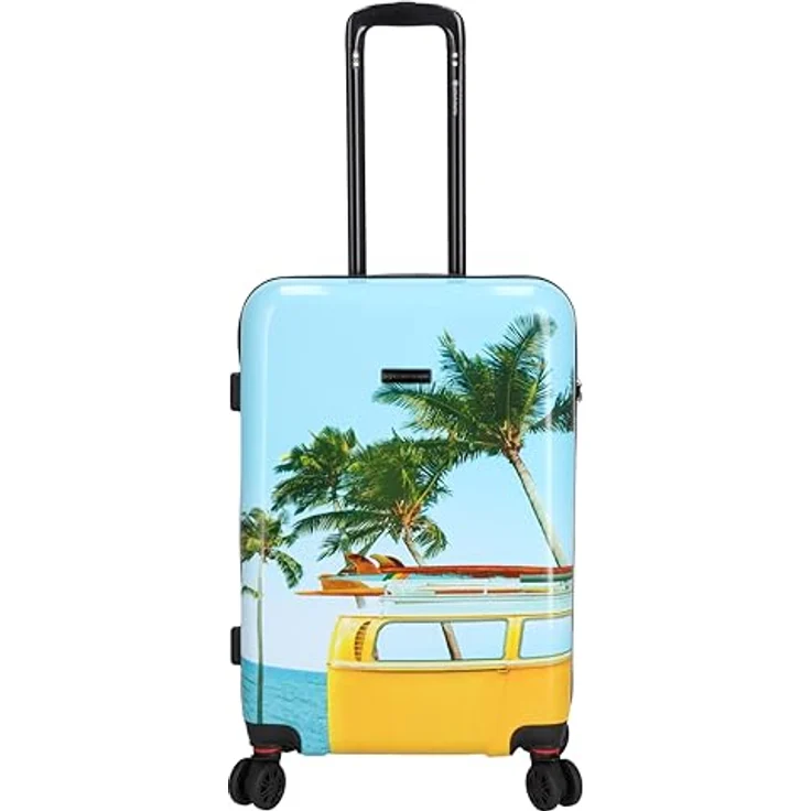 Kenorada Reisetrolley Plumeria 4W | Hartschalen Koffer aus Stabiler ABS-Schale | TSA-Zahlenschloss | Vier 360°-Rollen | Trolley mit praktischer Aufteilung (M - mittlerer Koffer 66cm, Bus) – Bild 1