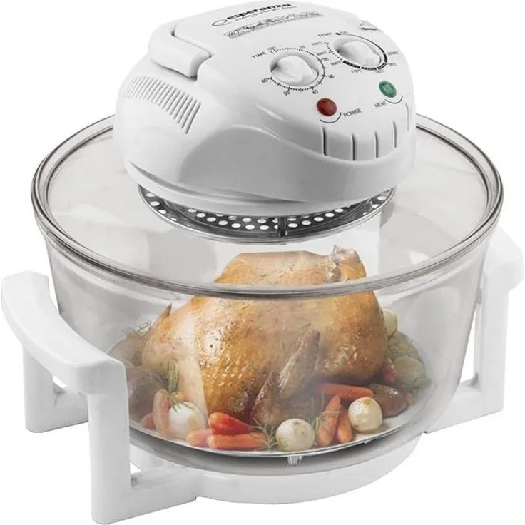 Esperanza Minibackofen 18L Halogenofen Heißluft Fritteuse Grill Ofen Konvektionsofen, Zeitschaltuhr, Temperatureinstellung und Sicherheitsabschaltung, transparente Schale, ideal für die ganze Familie