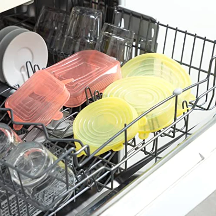InnovaGoods 10-teiliges Set aus wiederverwendbaren, verstellbaren Küchendeckeln aus Silikon, mehrfarbig, für diverse Behälter – Bild 12
