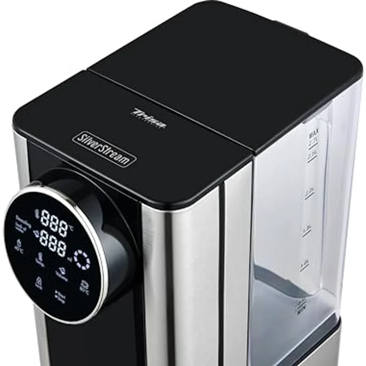 Trisa Wasserkocher Trisa Silver Stream Heißwasserspender Edelstahl mit Touch-Display, Tee-Einstellung und großem Wassertank – Bild 4