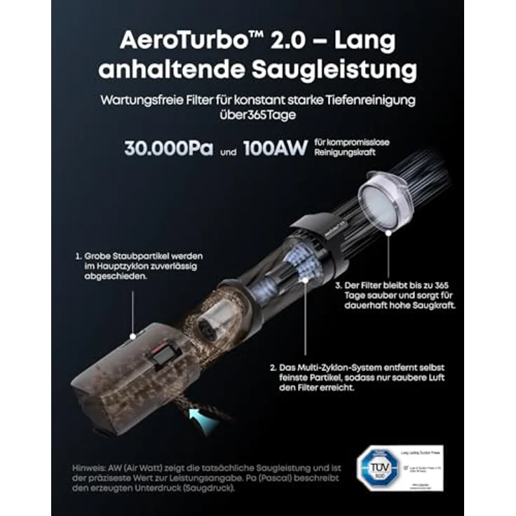 eufy Saug‑ & Wischroboter HydroJet S2, 30kPa AeroTurbo™ 2.0‑Saugkraft, HydroJet™-System 2.0, 12‑in‑1 UniClean™-Station, randnahe Reinigung, DuoSpiral™ Bürsten – Bild 3